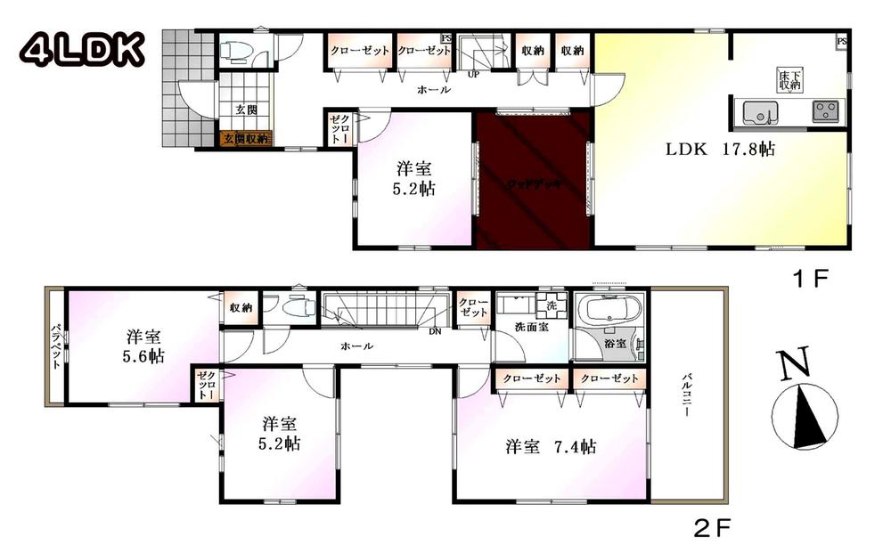 Floor plan. (3 Building), Price 46,800,000 yen, 4LDK, Land area 146.23 sq m , Building area 108.27 sq m