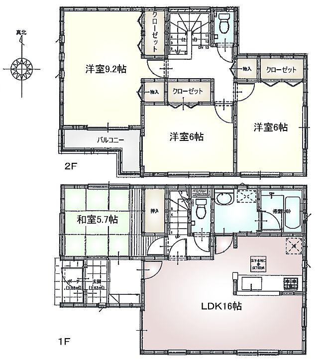 Floor plan. (3 Building), Price 37,800,000 yen, 4LDK, Land area 144 sq m , Building area 101.24 sq m