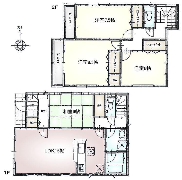 Floor plan. (4 Building), Price 37,800,000 yen, 4LDK, Land area 138.63 sq m , Building area 104.49 sq m