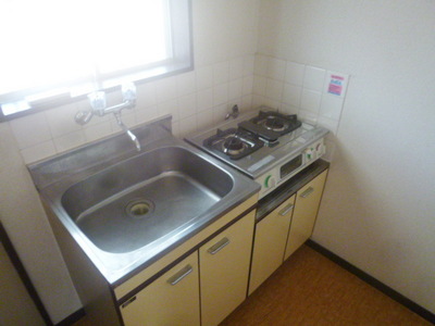Kitchen. Two-burner gas stove installation Allowed