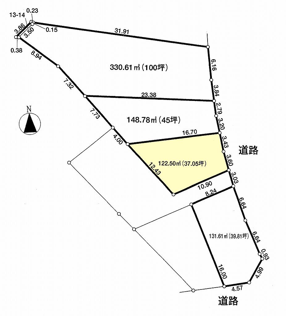 Compartment figure. Land price 37,800,000 yen, Land area 122.5 sq m compartment view