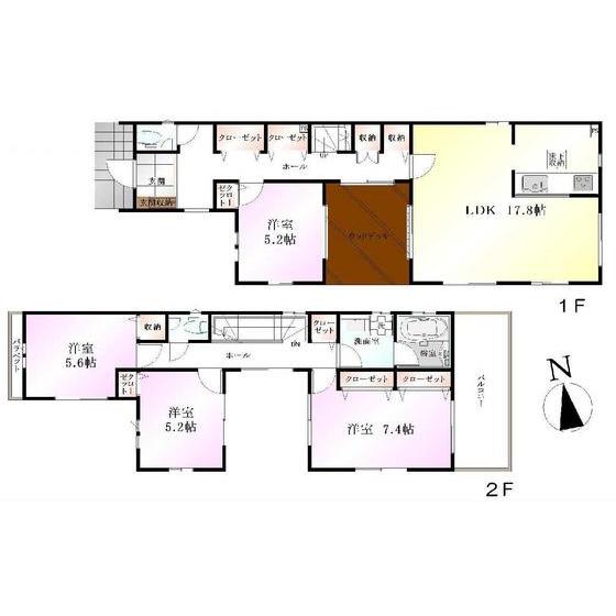 Floor plan. 46,800,000 yen, 4LDK, Land area 146.23 sq m , Building area 108.27 sq m