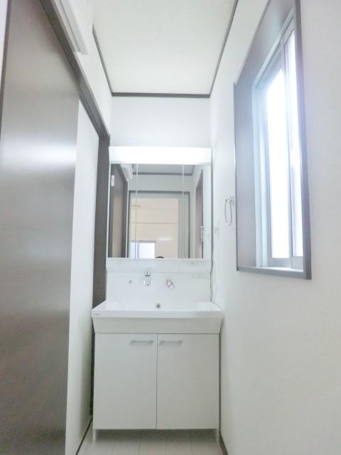 Wash basin, toilet. Wash