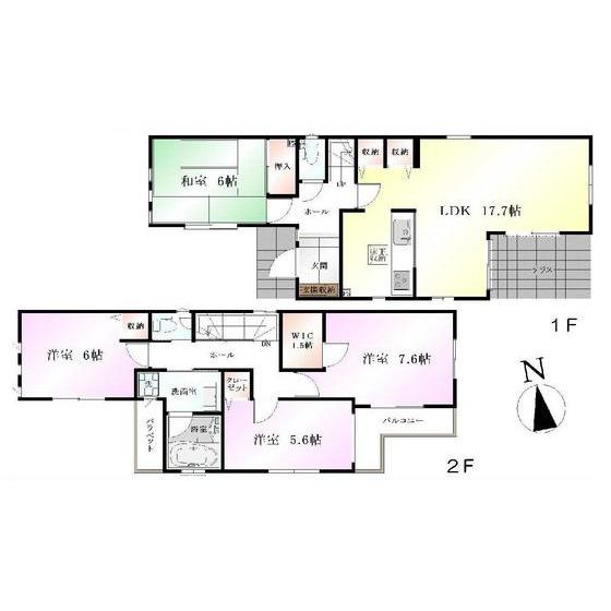 Floor plan. 47,300,000 yen, 4LDK, Land area 154.43 sq m , Building area 102.88 sq m
