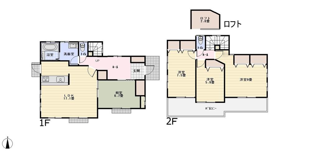 Floor plan. 45,800,000 yen, 4LDK, Land area 175.36 sq m , Building area 106.71 sq m