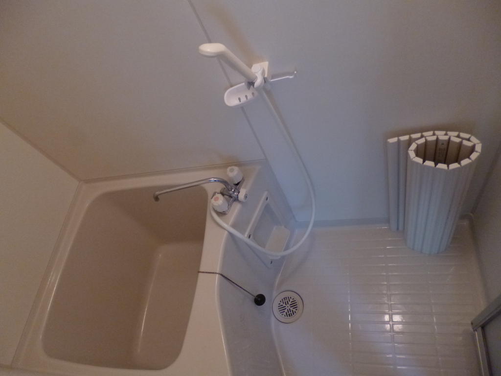 Bath. Bus toilet by, Tub is smaller. If the person in the shower main OK!