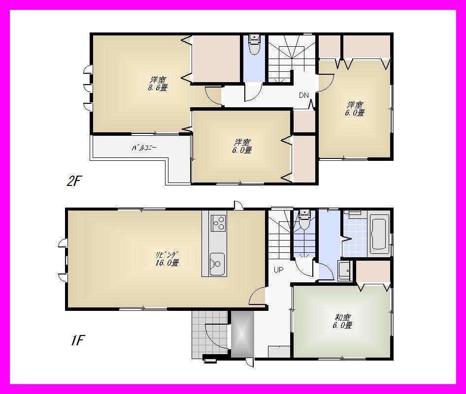 Floor plan. (1 Building), Price 39,800,000 yen, 4LDK+S, Land area 156.8 sq m , Building area 104.49 sq m