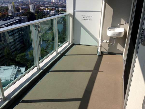 Balcony. Spacious balcony that slop sink marked with.