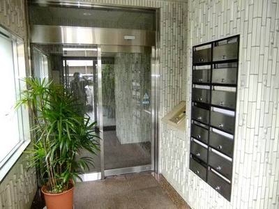 Entrance. Auto-lock door outside