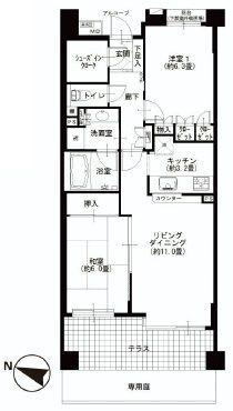 Floor plan. 2LDK, Price 40,900,000 yen, Occupied area 63.48 sq m