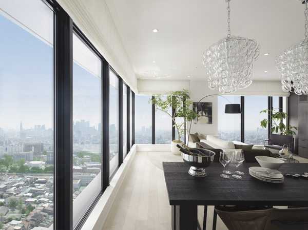 Living.  [LIVING DYNING] living ・ The dining, Adopt the TES hot water floor heating of Tokyo Gas. Also it warms comfortably chamber from the feet cold season. In the heating system to achieve a "Zukansokunetsu" which is said to be ideal, You can enjoy the gatherings nature and family gathered in the living room.