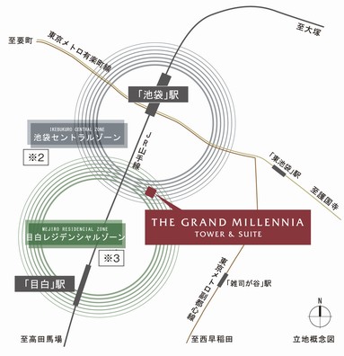 Location conceptual diagram.  ※ Some figure of the web is the road ・ An excerpt of the facilities have been notation. Also, Building location ・ distance ・ Scale, etc. is slightly different actual and. Figure in ※ 2,  ※ 3 See below supra comment.