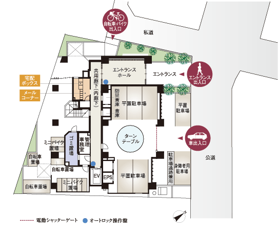 Features of the building. Site placement concept illustrations