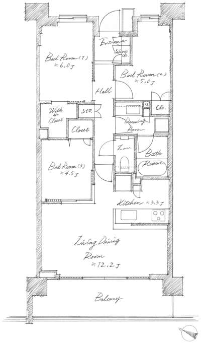 Floor: 3LDK + WIC, the occupied area: 70.14 sq m, Price: TBD