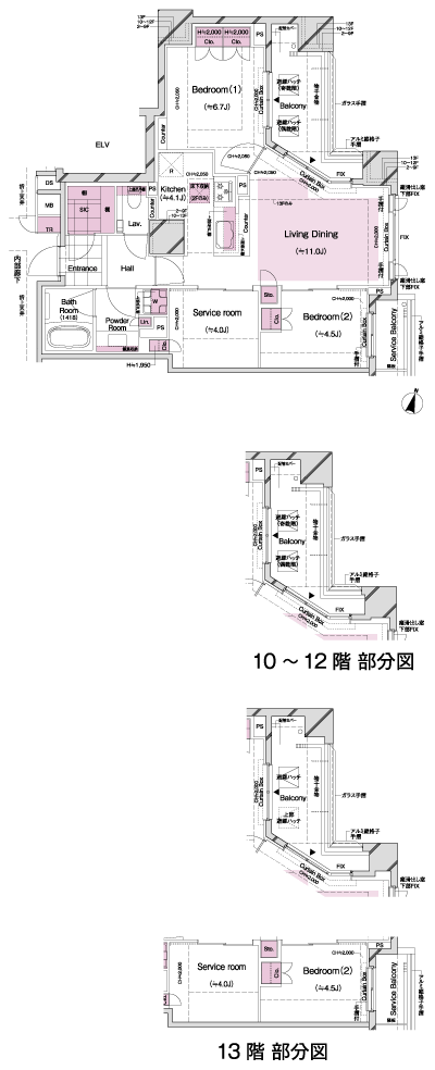 Floor: 2LDK + S + SIC, the occupied area: 70.31 sq m