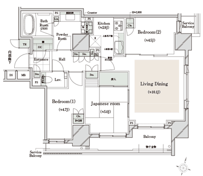 Floor: 3LDK + SIC, the area occupied: 68.7 sq m