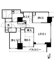 Floor: 3LDK + SIC, the area occupied: 68.7 sq m