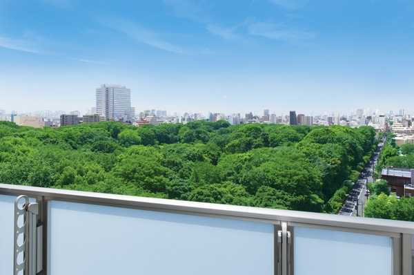 View photos overlooking the southwest direction. On the left Rikugien (about 20m ・ Green 1 minute walk) is spread (10th floor ・ July 2013 shooting than 1002 in Room)