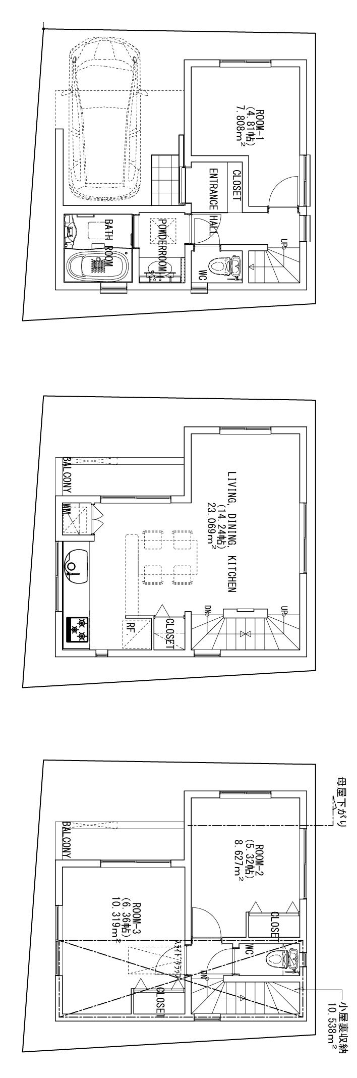 Floor plan. 41,800,000 yen, 4LDK, Land area 56.03 sq m , Building area 103.06 sq m