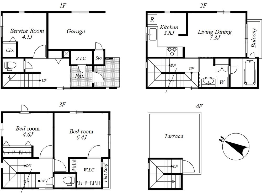 Other. (A No. etc.), Price 52,800,000 yen, 2LDK + S, Land area 49.8 sq m , Building area 89.37 sq m (garage included)