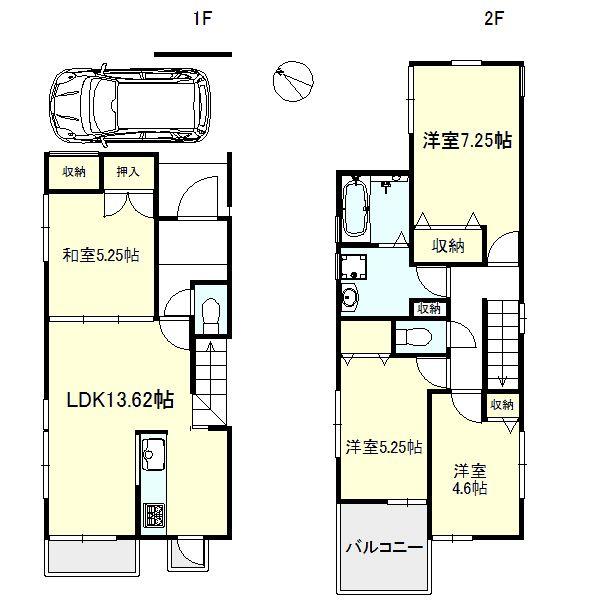 Floor plan. 54,800,000 yen, 4LDK, Land area 80.95 sq m , Building area 93.55 sq m