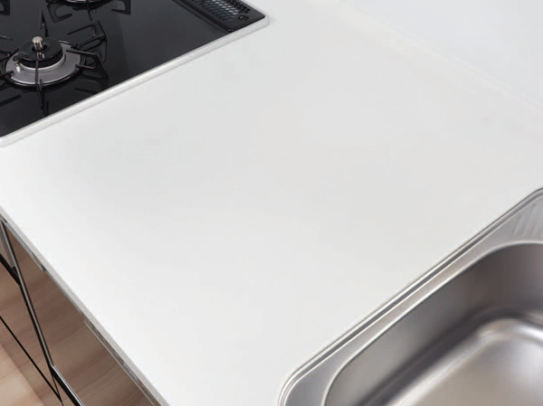 Kitchen.  [Artificial marble top plate] It has a beautiful texture, It has adopted a superior artificial marble durability to the counter top in the kitchen.