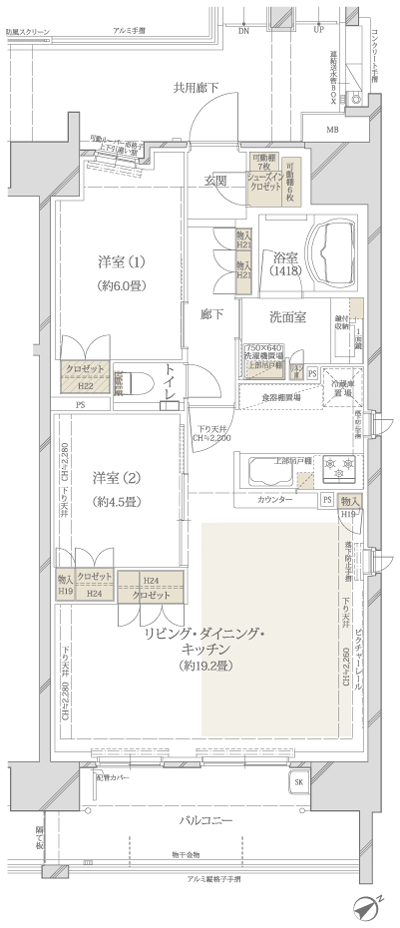 Floor: 2LDK + SIC, the occupied area: 67.43 sq m