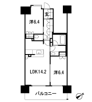 Floor: 2LDK, the area occupied: 60.5 sq m
