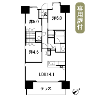 Floor: 3LDK + WIC, the occupied area: 66.73 sq m