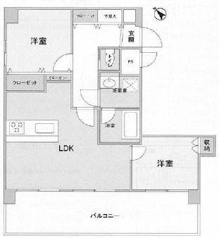 Floor plan. 2LDK, Price 28.5 million yen, Occupied area 53.23 sq m , Balcony area 11.69 sq m
