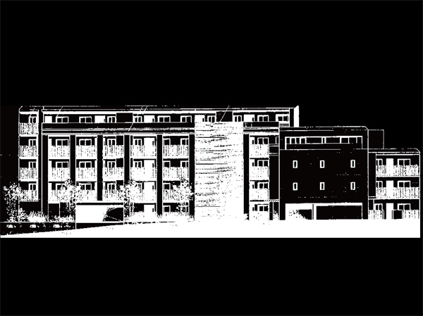 Buildings and facilities. Exterior view illustrations