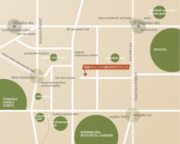 Surrounding environment. Local guide map
