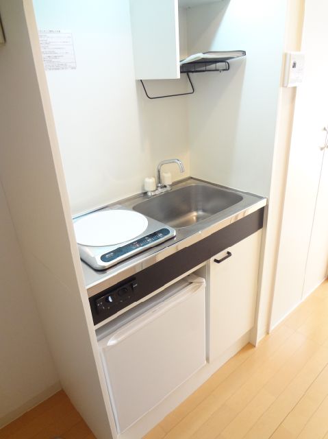 Kitchen. Mini fridge that survive to live alone! 