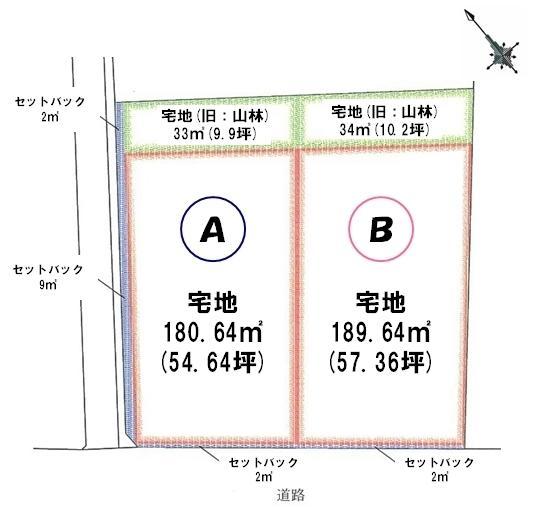 Compartment figure. Land price 4.99 million yen, Land area 189.64 sq m