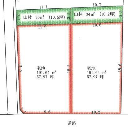 Compartment figure. Land price 5.3 million yen, Land area 180.64 sq m