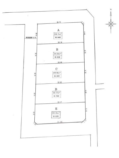 Compartment figure. Land price 2.5 million yen, Land area 220.77 sq m