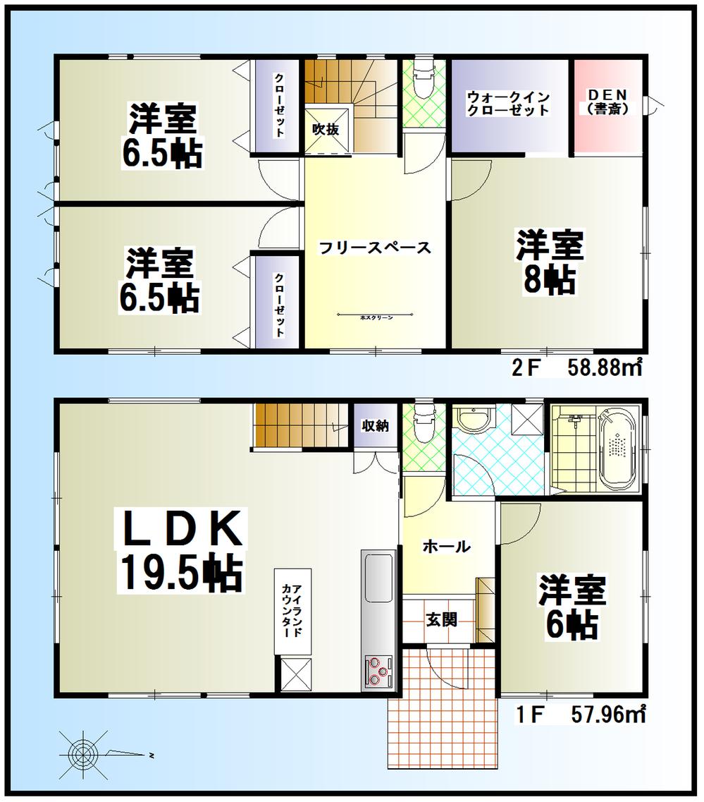 Floor plan. 22,900,000 yen, 4LDK, Land area 175.61 sq m , Building area 116.84 sq m
