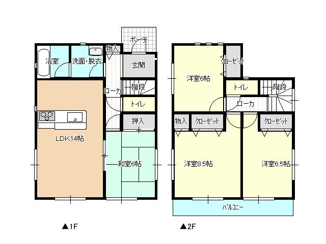 Floor plan. 18,800,000 yen, 4LDK, Land area 142.77 sq m , Building area 95.58 sq m