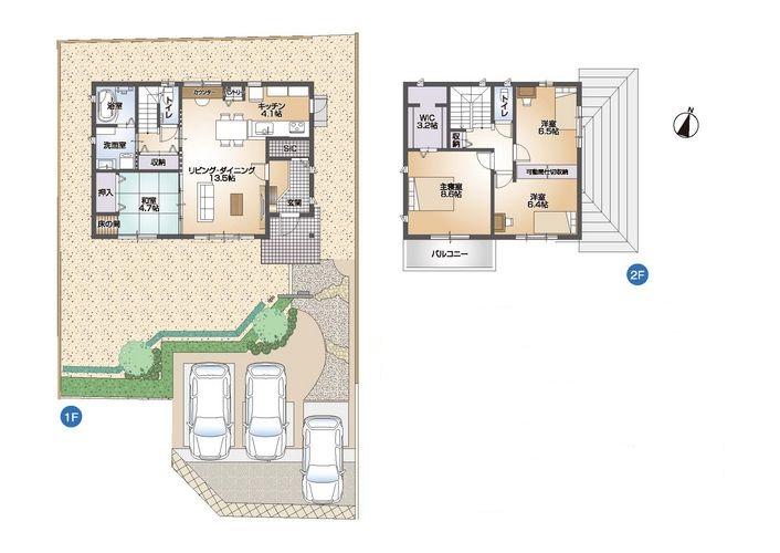 Floor plan. Price 34,970,000 yen, 4LDK, Land area 244.55 sq m , Building area 110.11 sq m