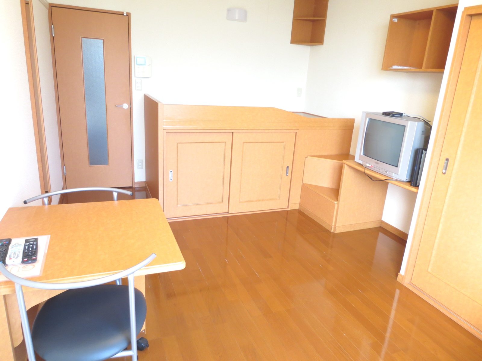 Living and room. Desk is folded